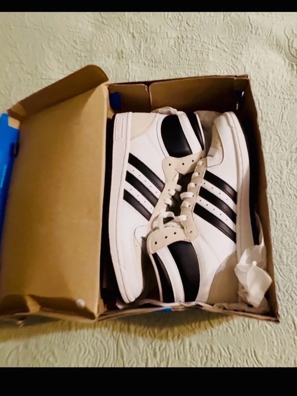 Adidas Top 10 RB hightop sneakers, white/blk/crystal,11,NWT